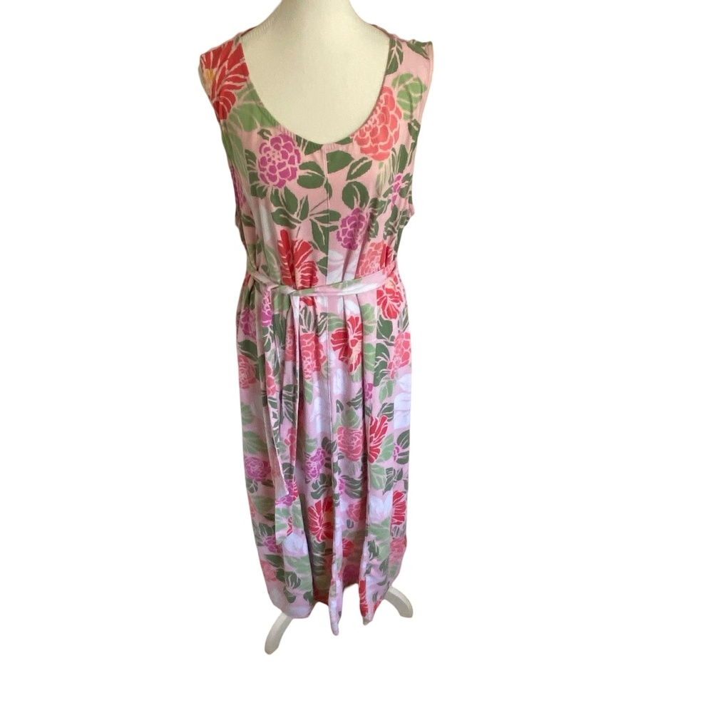 Cuddl Duds Jersey Soft Stretch Floral Tropical midi/maxi lounge dress. Sz 3X